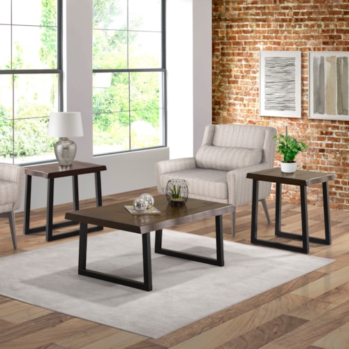 Transitional 2-Piece Occasional Set with Live Edge