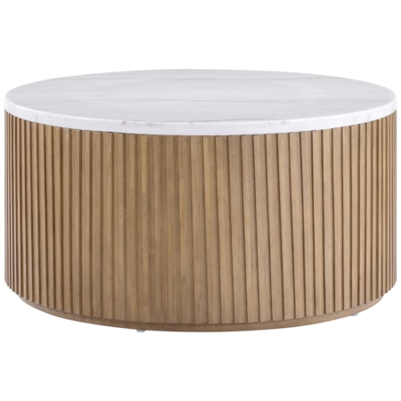 36" Rd. Marble-Top Cocktail Table
