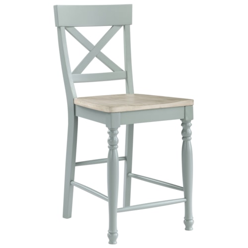 Farmhouse X-Back Counter Chair w/Turned Front Legs