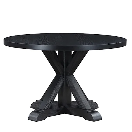Rustic Casual 48-inch Round Dining Table - Black
