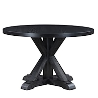 Rustic Casual 48-inch Round Dining Table - Black