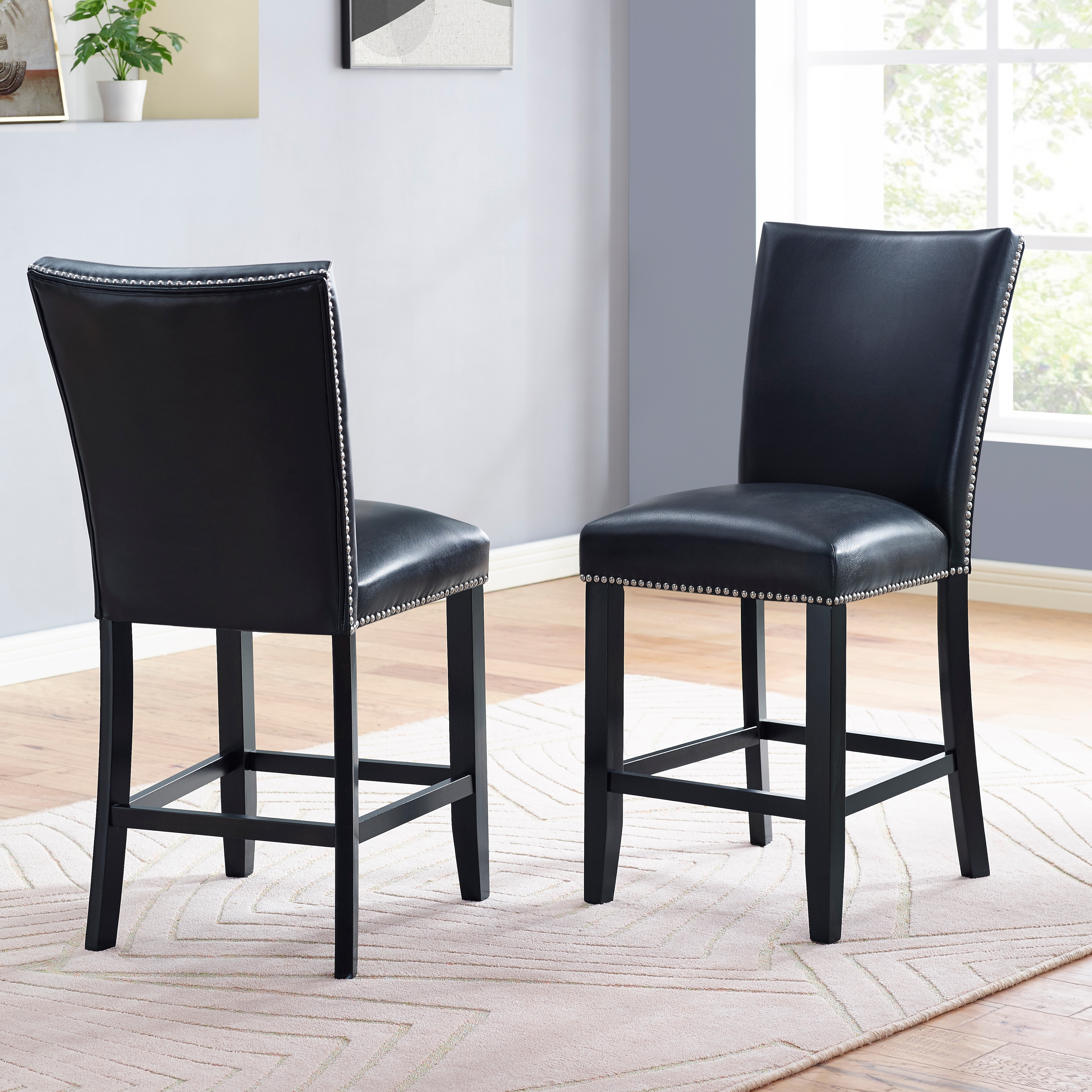 Steve Silver Camila Square 5-Pc Counter Dining Set w/Black Chair
