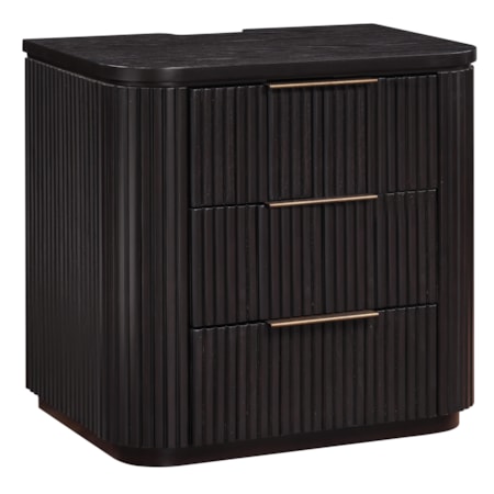 3-Drawer Nightstand w/USB-C Port