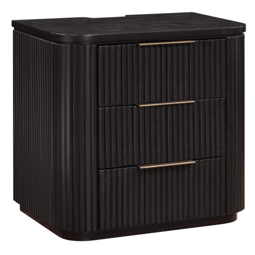 Contemporary 3-Drawer Nightstand w/USB-C Port