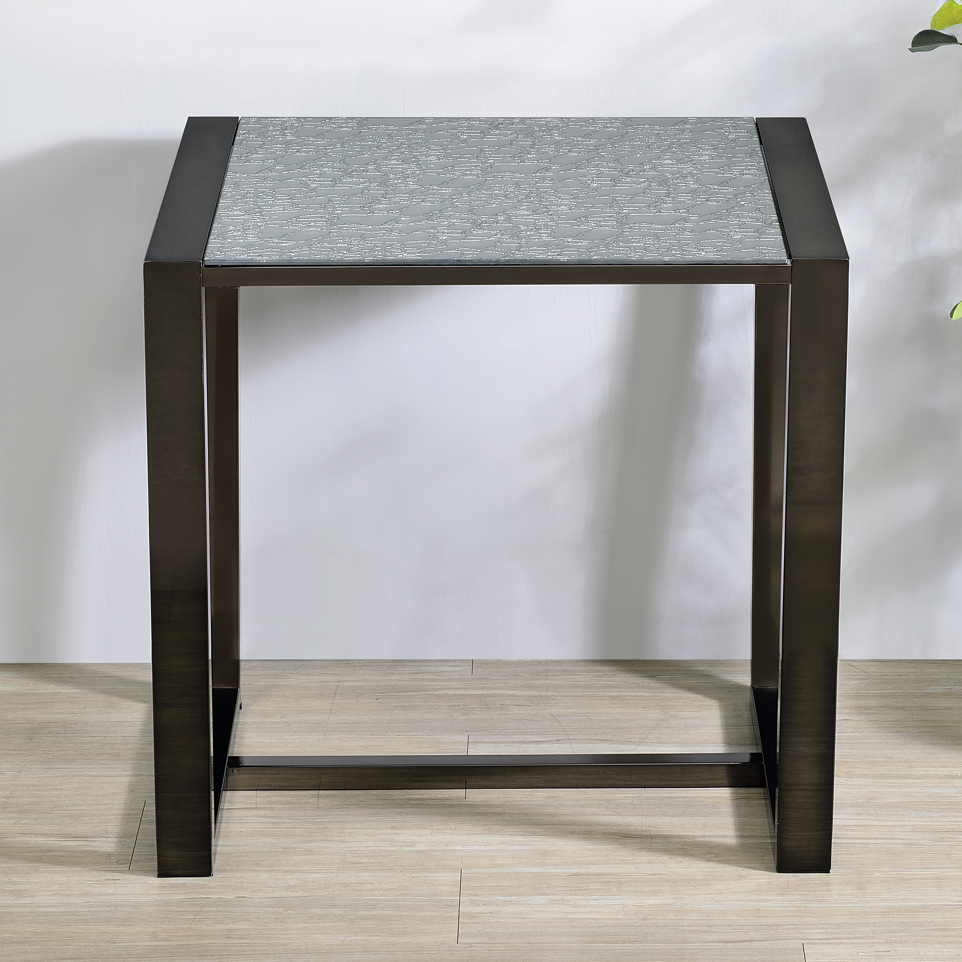 Patterned Mirror-Top End Table