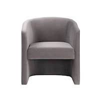 Iris Contemporary Upholstered Dining Accent Chair - Fog