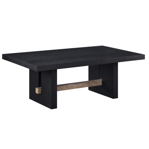 Modern Rustic 48" Trestle-Base Cocktail Table