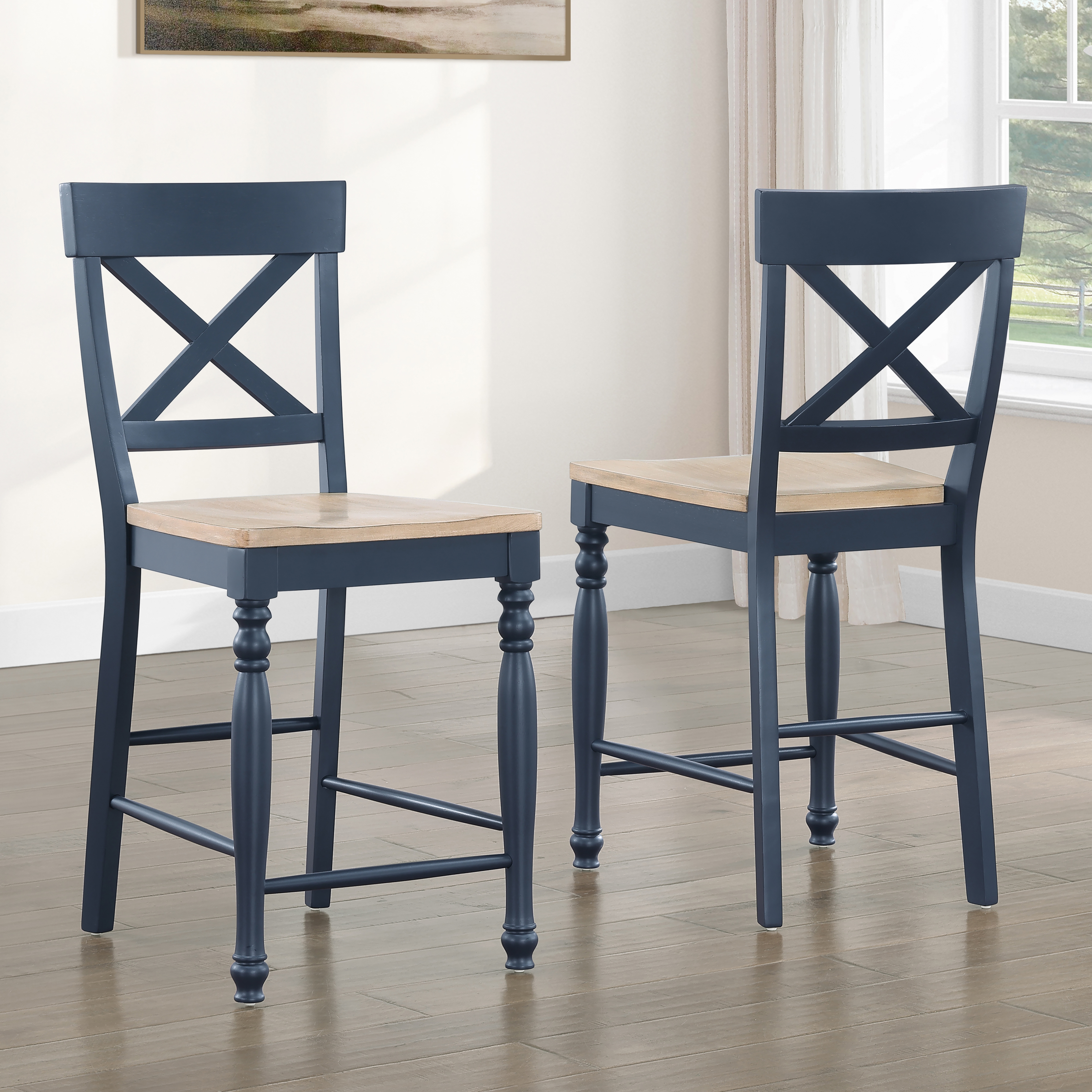 5-pc. Counter Set w/X-Back Stools