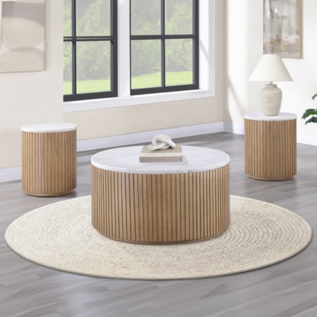 3-pc. Marble-Top Occasional Table Set