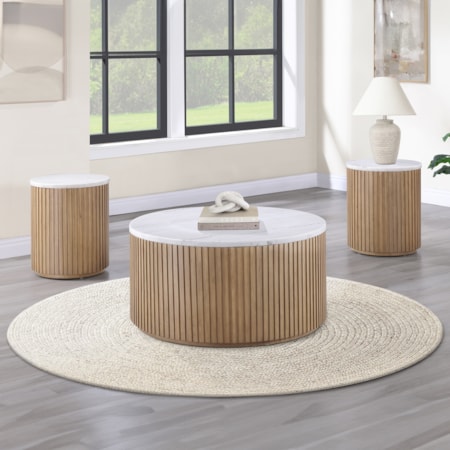 3-pc. Marble-Top Occasional Table Set