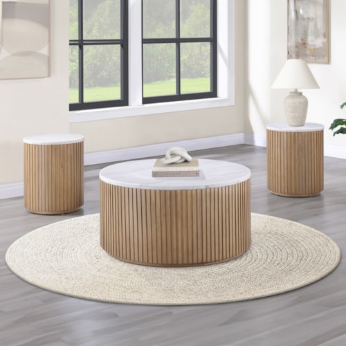 Modern 3-pc. Marble-Top Occasional Table Set