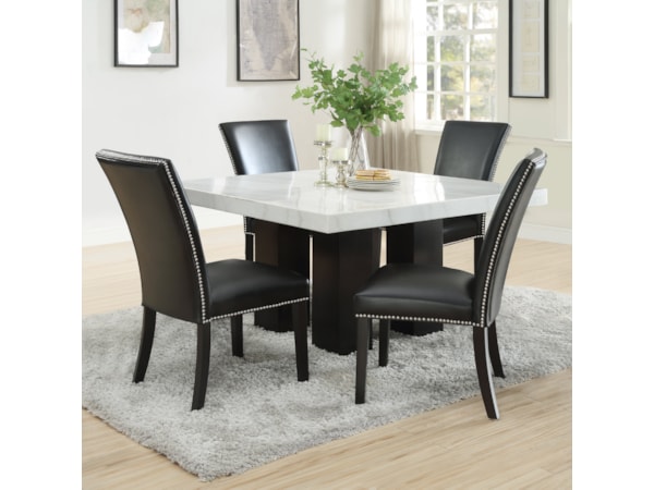 5-Piece Dining Set with Black Chairs