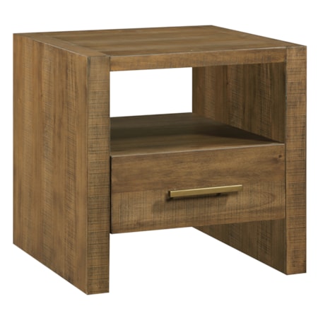Single-Drawer End Table w/Open Shelf