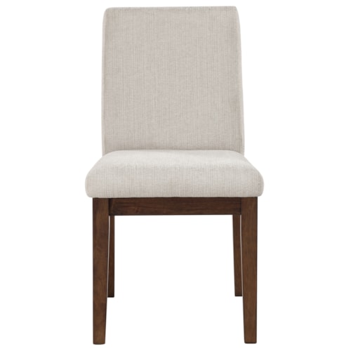 Transitional Upholstered Side Chair w/Wood-Trim Back