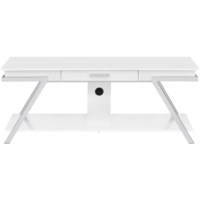 Contemporary White TV Stand with Storage