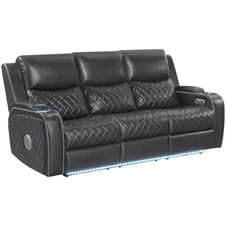 Power Reclining Sofa w/Soft Ambient Lighting