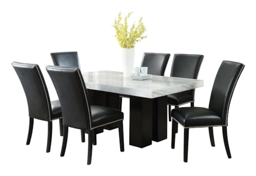 7-Piece Contemporary Glam Rectangular Dining Set