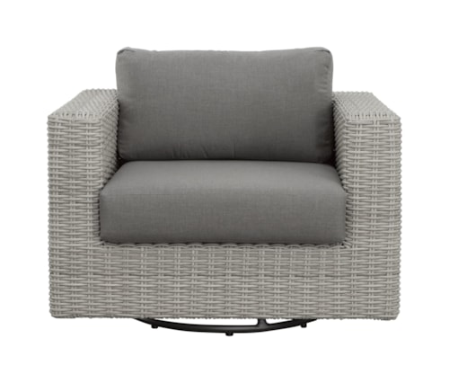 Blakely Coastal Outdoor Wicker Swivel Chair