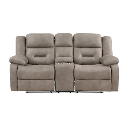 Abilene Casual Manual Reclining Loveseat with Console