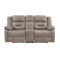 Abilene Casual Manual Reclining Loveseat with Console