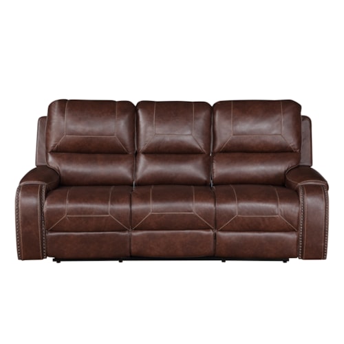Manual Motion Recliner Sofa with Dropdown Table