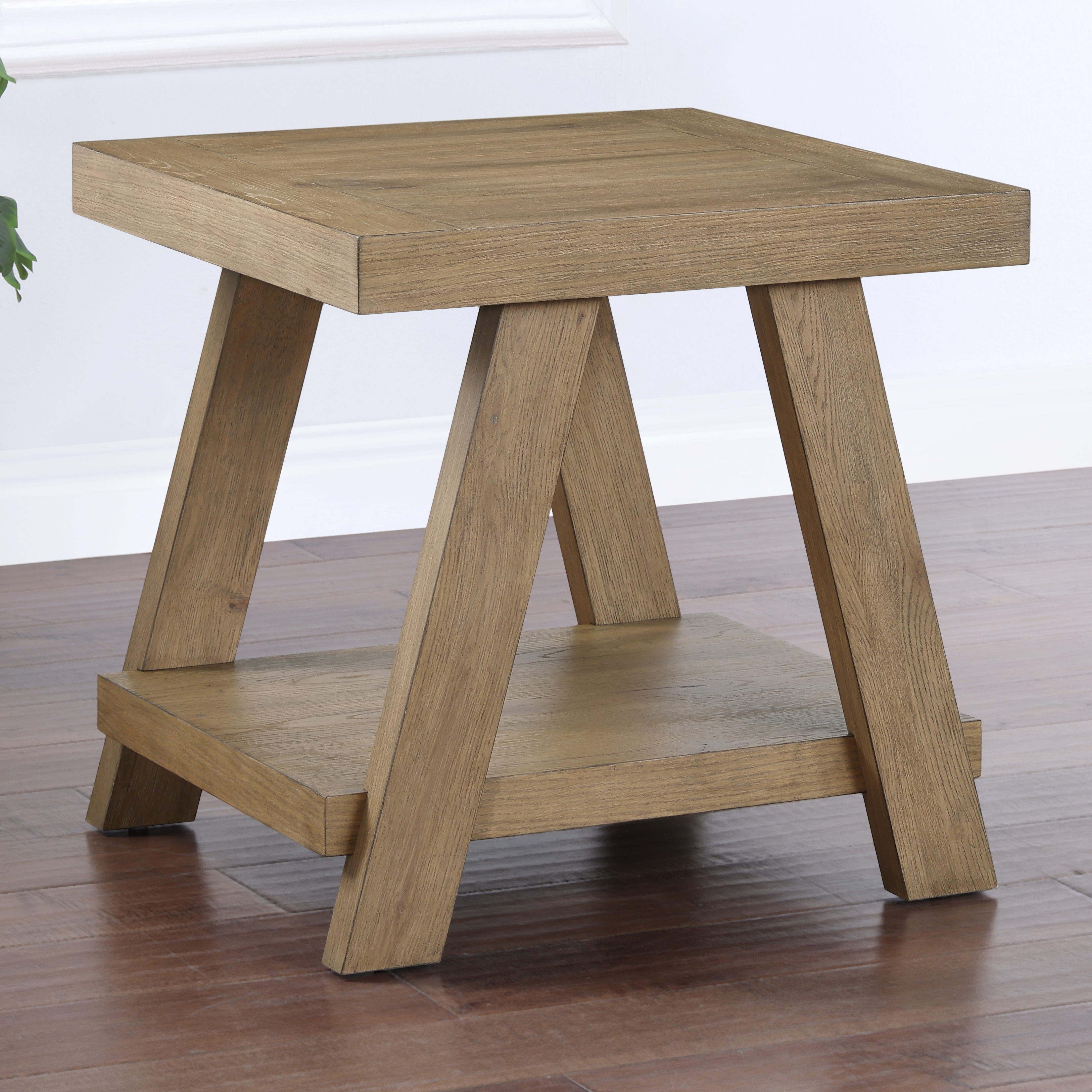 Solid Wood End Table w/Canted Legs