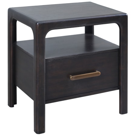 1-Drawer Nightstand w/Open Shelf