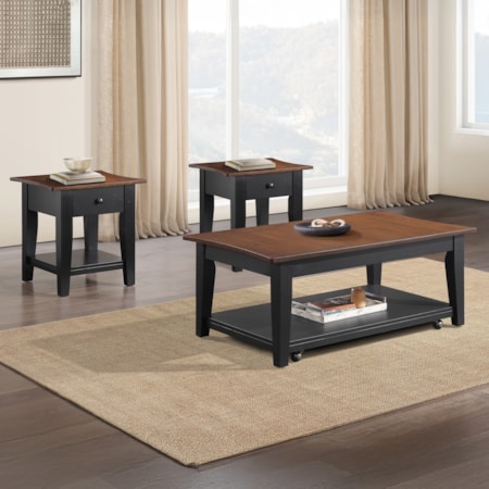 3-pc. Occasional Table Set w/Two End Tables