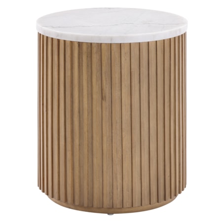 18" Round End Table w/Marble Top