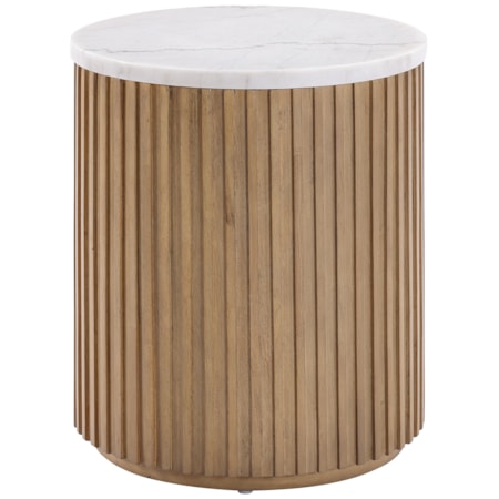 18" Round End Table w/Marble Top