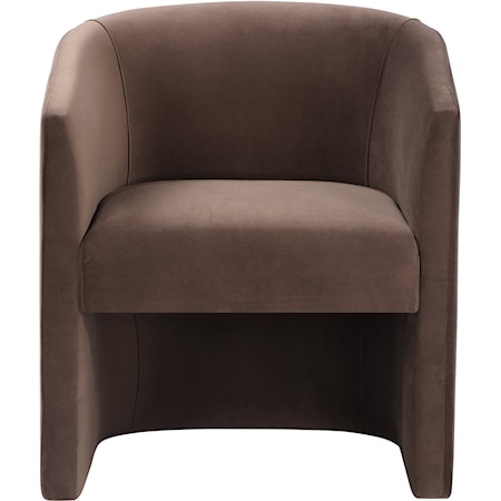 Iris Contemporary Upholstered Dining Accent Chair - Cocoa