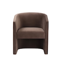 Iris Contemporary Upholstered Dining Accent Chair - Cocoa
