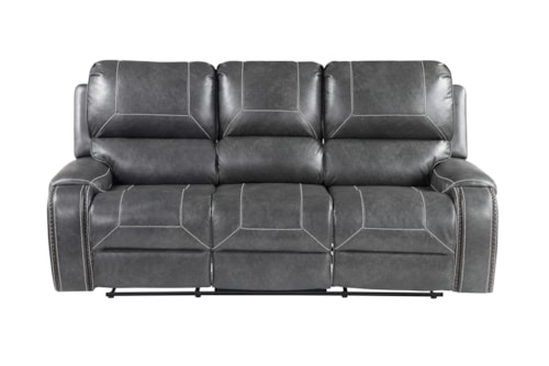 Manual Motion Recliner Sofa with Dropdown Table