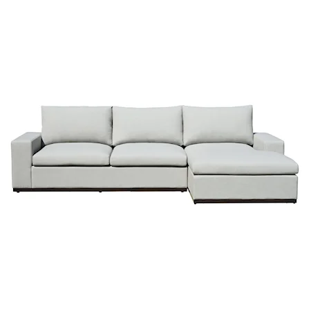 Wyatt Contemporary 2-Piece Outdoor Sofa with Chaise