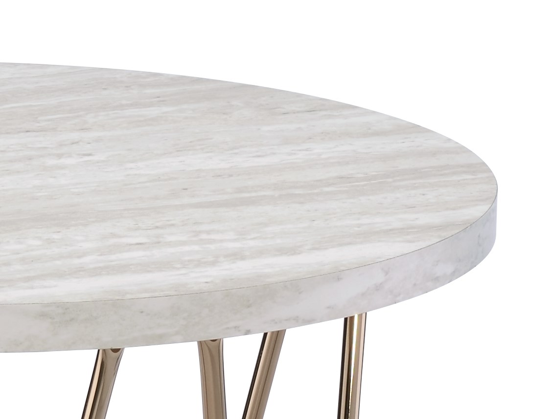 Faux Marble Top End Table