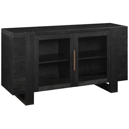 60" Glass-Door Server w/USB Ports & Outlets