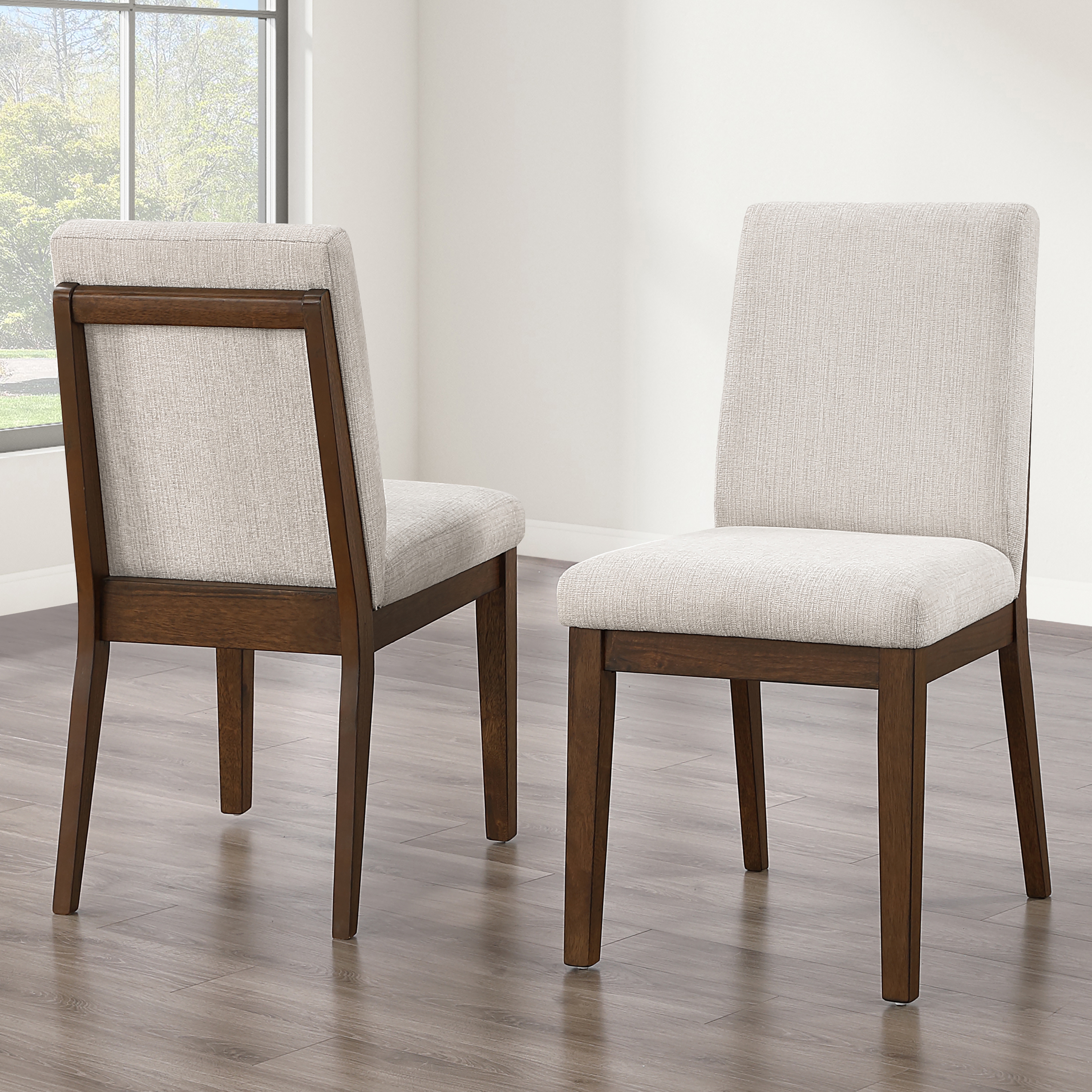 Steve Silver Canton Upholstered Side Chair w/Wood-Trim Back