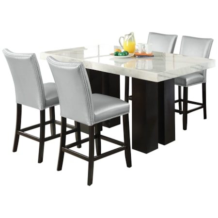 5-Piece Rectangle Counter Dining Set