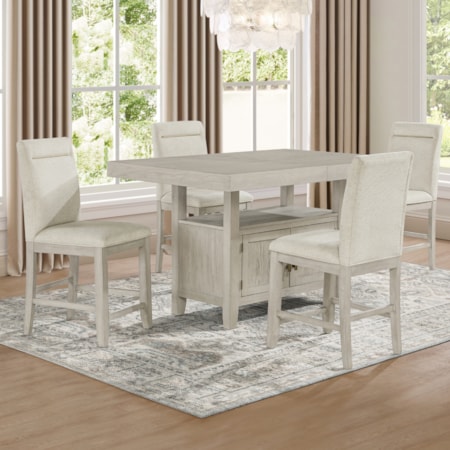 5-pc. Modern Rustic Counter Set w/Storage