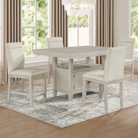 5-pc. Modern Rustic Counter Set w/Storage