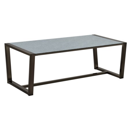 Mirror-Top Coffee Table w/Black Nickel Base