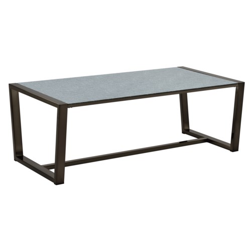 Contemporary Mirror-Top Coffee Table w/Black Nickel Base