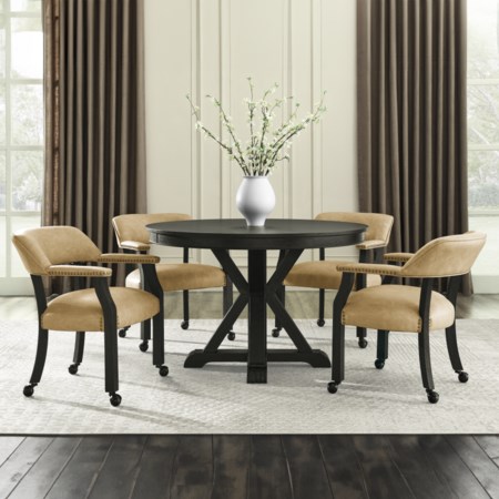 5-Piece Dining Set, Black Finish