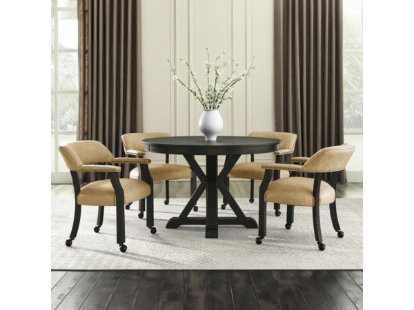 5-Piece Dining Set, Black Finish