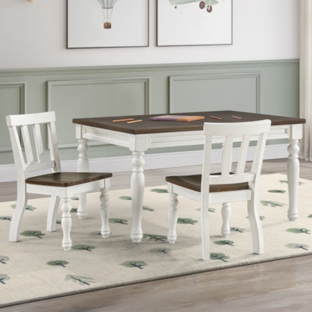 Joanna Kids 3Pc Dining Set, Ivory And Mo