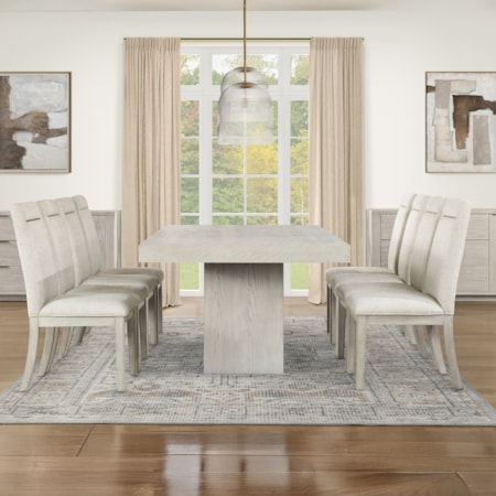 7-pc. Modern Rustic Dining Set w/Uph. Chairs