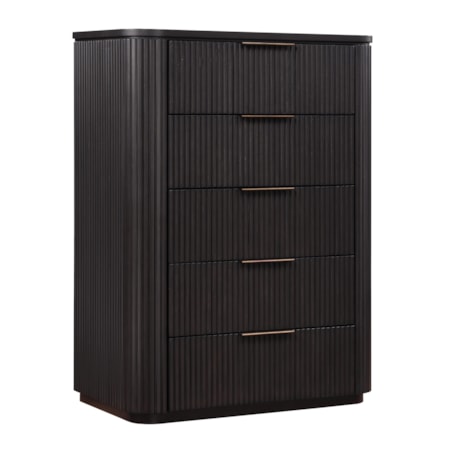 5-Drawer Chest w/Reeded Drawer Fronts