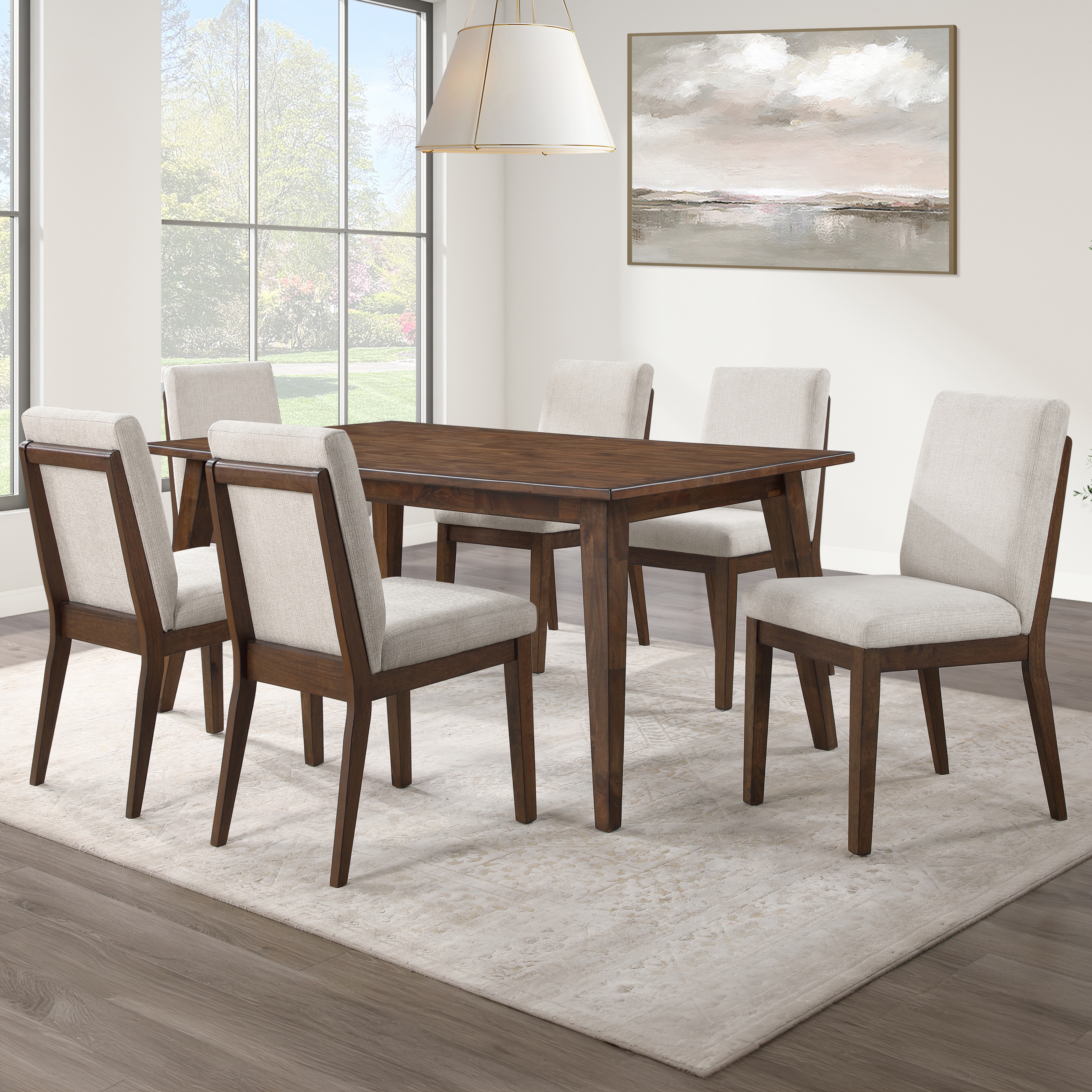 Steve Silver Canton Upholstered Side Chair w/Wood-Trim Back