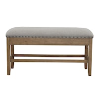 Grayson Rustic Upholstered Counter Storage Bench with Nailhead Trim