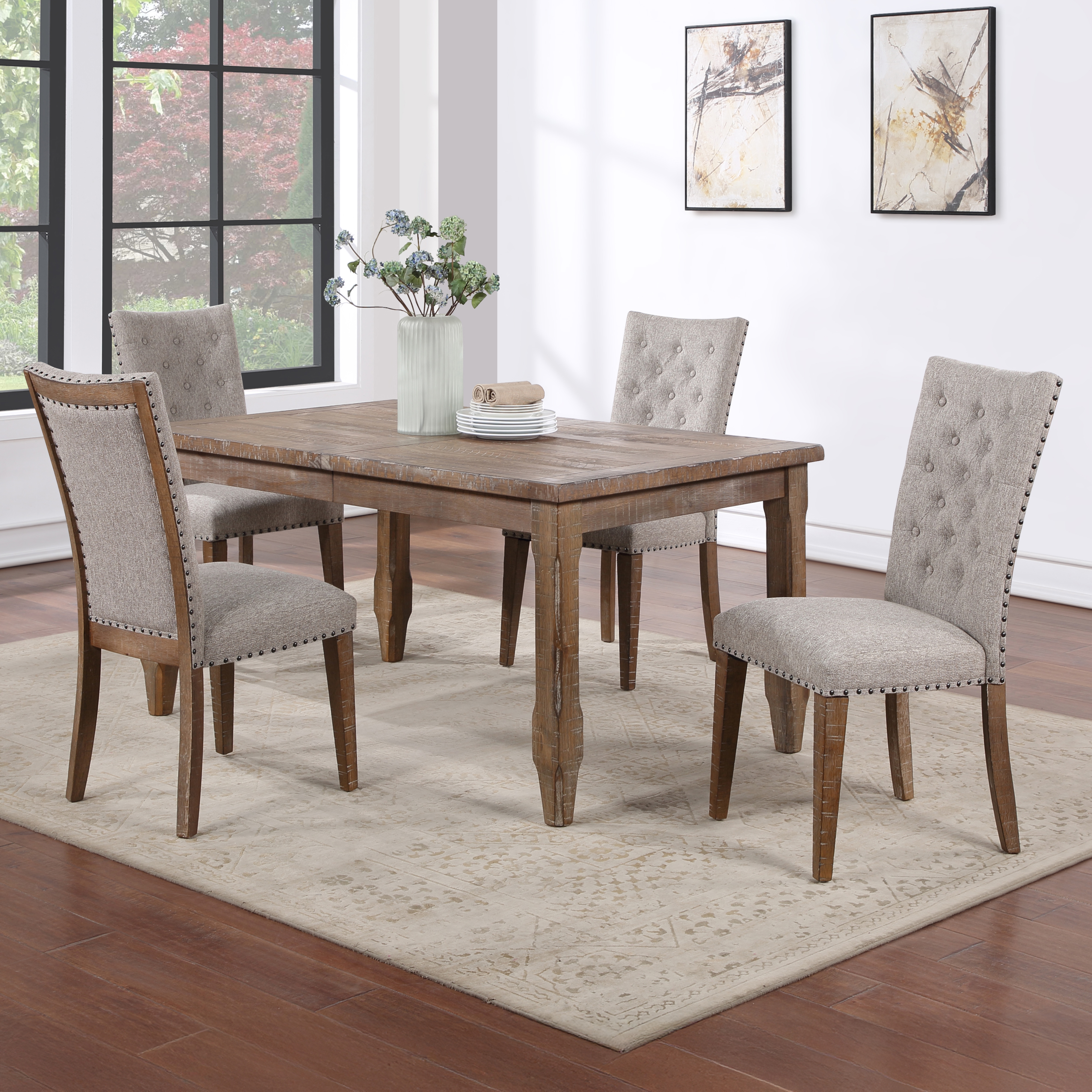 Steve Silver Riverdale Upholstered Dining Side Chair with Tufting